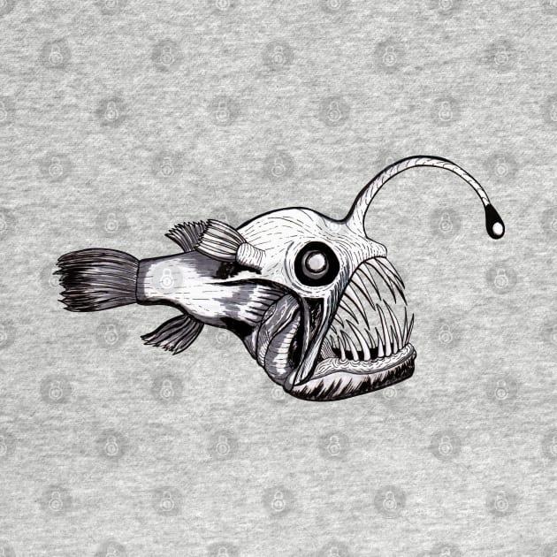 Angler Fish Ink Illustration by Snowflake